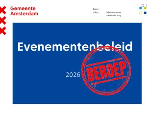 Beroep tegen twee beslissingen van het college over het nieuwe evenementenbeleid